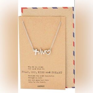 Heart pulse crucifix pendant neacklace